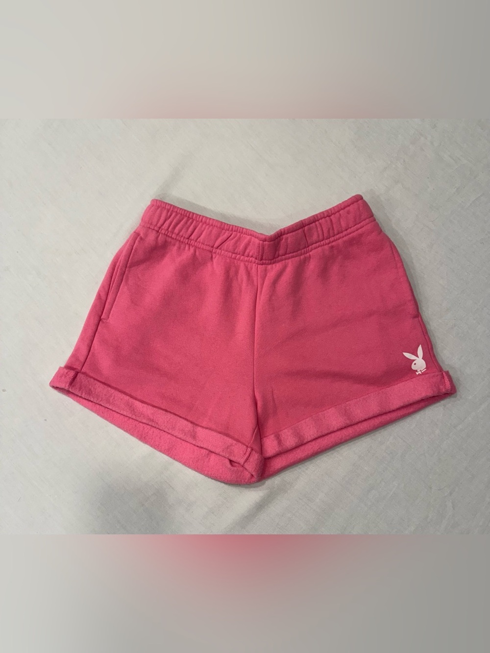 Playboy by PacSun Hot Pink Cuffed Fleece Shorts Size XS